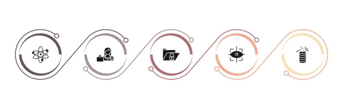 filled artificial intellegence icons set - science, shop assistant, secure data, eye tracking. editable vector for web and mobile ui