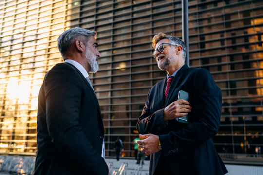 Outdoor business meeting