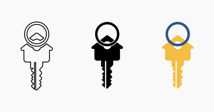 House shaped keys representing property and real estate concepts with property