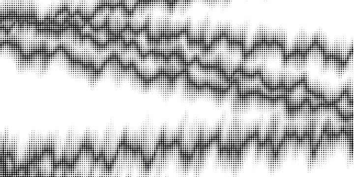 Monochrome glitch audio waveform background. black white blurred jagged lines, static noise frequency. for modern music poster, earthquake seismograph overlay. abstract vector texture art.