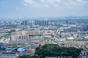 Fototapeta premium Cityscape of Jiangmen, Guangdong Province, China