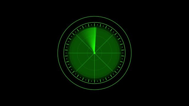 Abstract cyber sweeping radar navigation tracking sonar scanning animation. Technology radar device with enemy location tracking. 