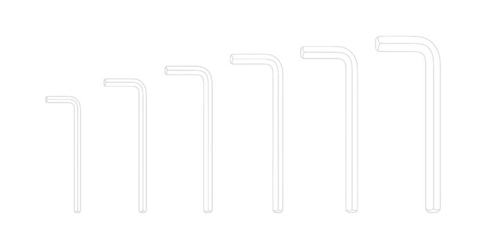 Hex Key Wrench Set Vector Illustration