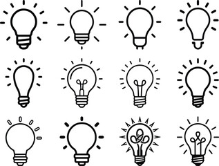Icon, Bulb, Light, Lightbulb, Idea, Lamp, Creative, Think, Line, Vector, Symbol, Intelligent, Electric, Concept, Bright, Outline, Flat © Tasnim Hossain