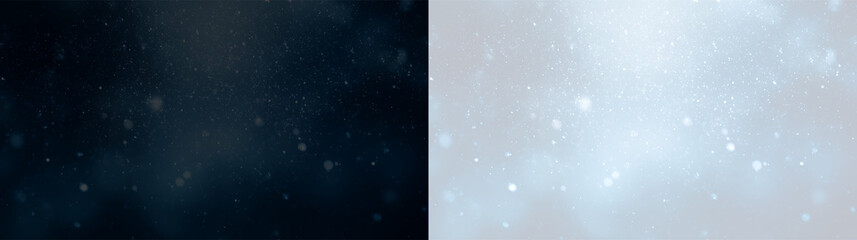 Fototapeta premium Bright blue particles float on a transparent background in a light atmosphere with some depth