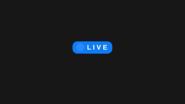 Live streaming icon animation with alpha channel. Online broadcast symbol with transparent alpha channel for video streaming concept