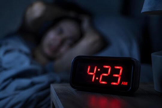 Early Morning Insomnia, 4 AM Wake Up, Sleep Deprivation, Restless Night, Clock Anxiety