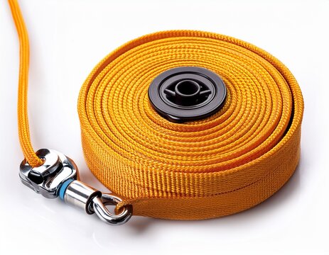 cargo lashing rope on isolated white background sews a ratchet strap
