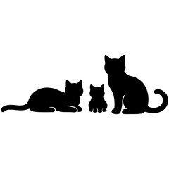Modern Cat Family Silhouette vector © MstNazmun