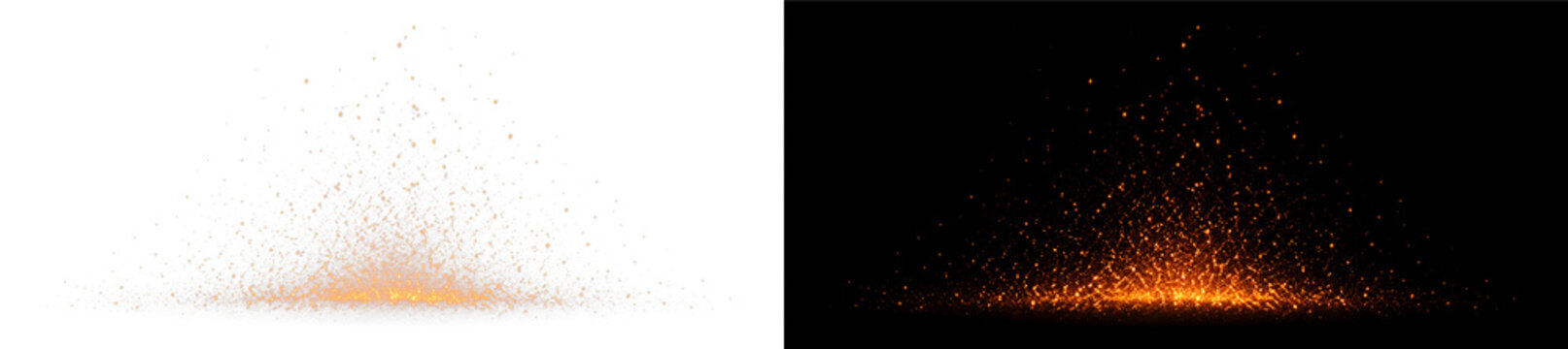 Sparkle Fire Particles PNG Overlay, on transparent background