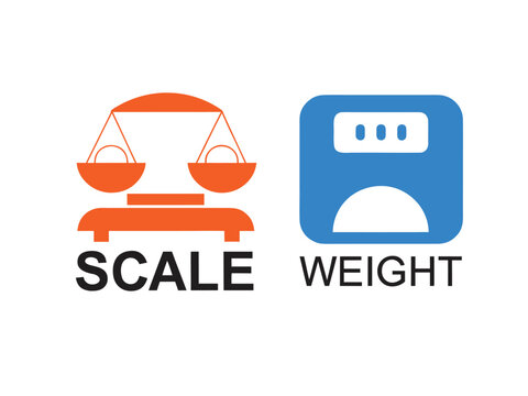 Weight and Scale Vector Icon Set.