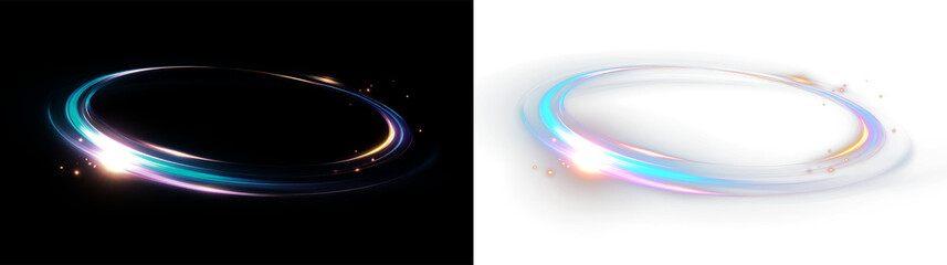 Naklejka premium Light swirl effect with bright colors and soft edges on a transparent background suitable for various designs and graphics projects