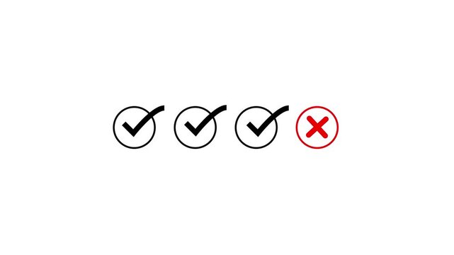 Check mark element graphics display black check marks and a red sad face. Customer feedback survey templates leverage this check mark element asset. Digital check mark element icons glow.