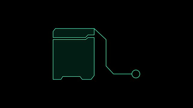 Hud element modules display teal square panels with connecting design lines. Cybernetic interface design toolkit incorporate this hud element asset. Sleek hud element panels glow.