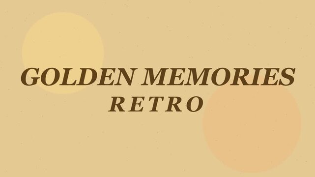 Golden memories retro typography animation for nostalgic vintage style backgrounds 4k