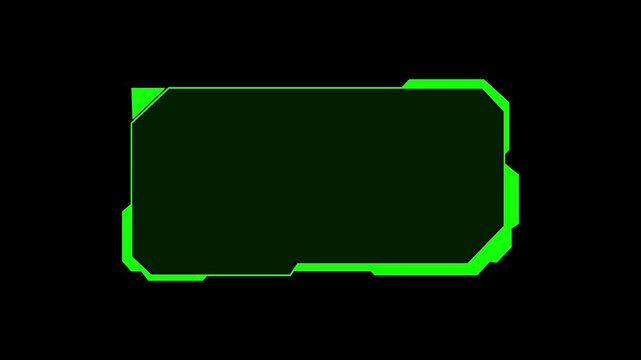Digital frame graphics project green technological elements across dark space. Engineering software presentation toolkit integrate this digital frame. Neon digital frame borders glow.