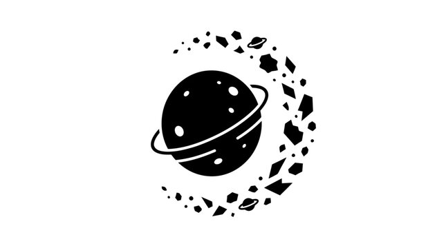 Abstract Planetoid with Orbital Debris Swirl