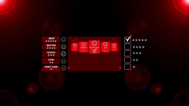 Customer satisfaction rating interface with five-star feedback system