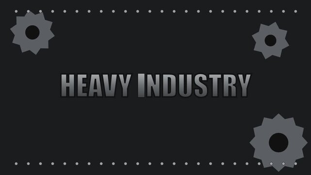Heavy industry motion animation 4k background, with rotating gear, for industrial manufacturing, and engineering presentations