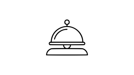 Fototapeta premium Minimalist line art vector icon of a hotel service bell, featuring clean outline design for hospitality industry branding, travel apps, and reception signage with scalable graphic elements.