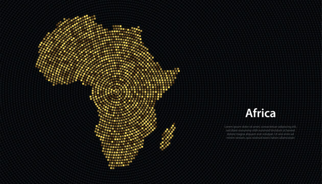 Africa Continent Map Pixelated Mosaic Background