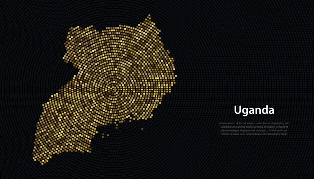 Uganda Map Pixel Art Background
