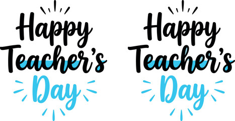 Fototapeta premium Decorative happy teacher's day typography design elements for greeting cards and educational posters on a white background