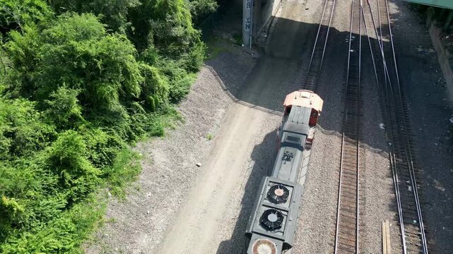 Aerial view of train