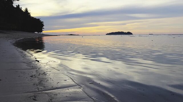 Sunset Over Tropical Island Beach
