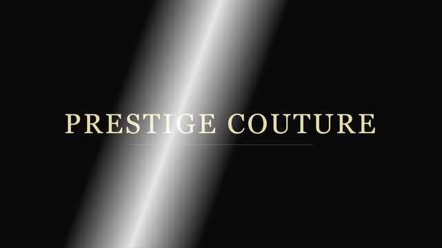 Prestige couture gold typography motion animation 4k background, with shimmering light, effect for luxury, fashion branding and, high-end events