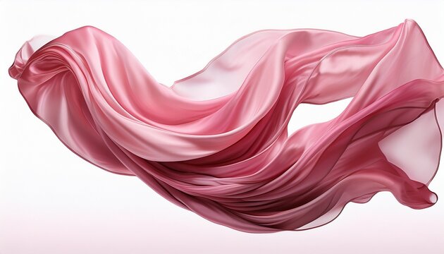 flying pink silk fabric isolate on white background cutout png