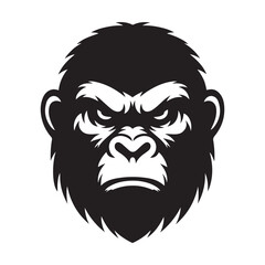 Obraz premium Angry Ape Head Vector Isolated on White Background