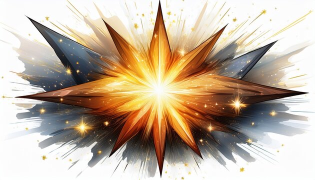 star explosion of light radiates outward isolate on white background dazzling visual effect cutout png