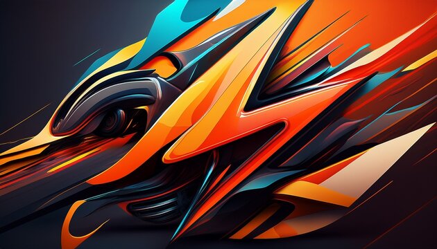 eye catching abstract shape racing decal wallpaper design