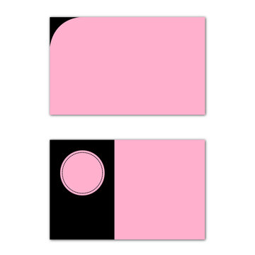 Modern Minimal Business Card Template with Pink and Black Design.  Resizable and editable, EPS 10.