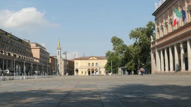 Reggio Emilia, Italy, 2026,9th july, Piazza Martiri of 7th Luglio square