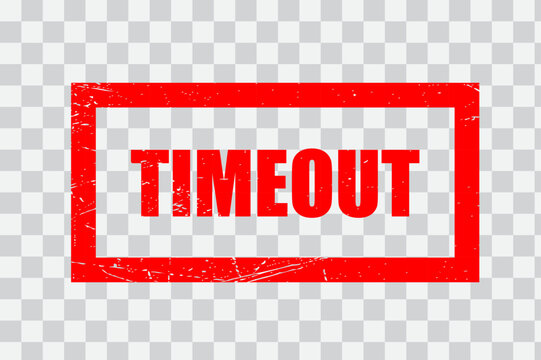 Timeout Stamp With Red Ink Transparent Background Vector Illustration