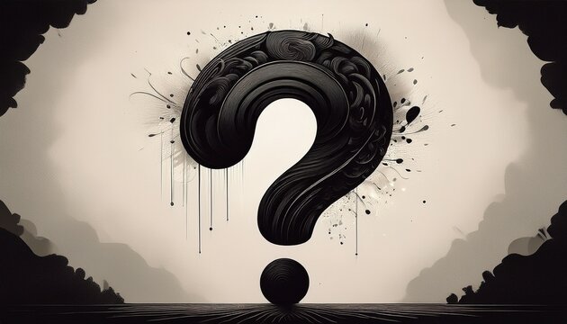 a simple yet thought provoking image of a black question mark on a white background