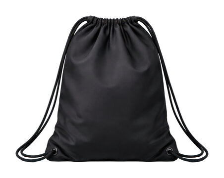 PNG Black drawstring backpack design.