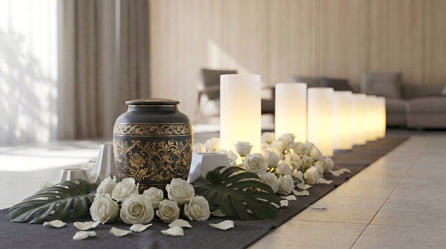 Modern smart speaker with a gold accent in a stylish living room, voice assistant, connected home, premium technology.