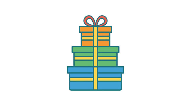 Stack of Gift Boxes Vector Illustration