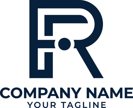 Modern fr initial logo design with circular element for businesses and branding