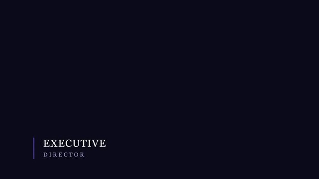 Executive director lower third title card animation for corporate business presentations and interviews 4k