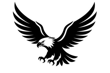 Fototapeta premium Black Eagle Emblem with Spread Wings