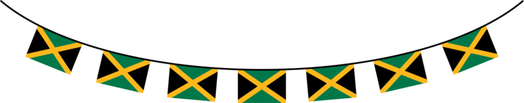 Jamaica. jamaican flag, flag jamaican, jamaican Flag Bunting Garland Vector Illustration for National Day Decoration, jamaican flag bunting
