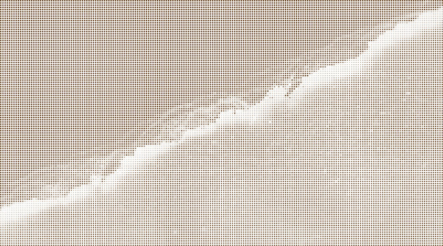 Coiled spring in dark brown halftone pattern against black background