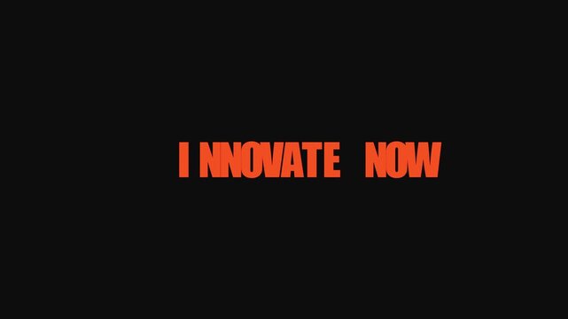 Innovate now: dynamic kinetic typography motion for business and technology presentations animation 4k