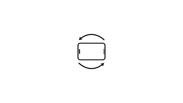 device rotate instruction animation with alpha channel. rotate your phone animation in 4k with transparent white background.