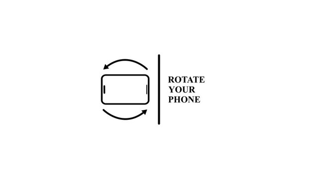 device rotate instruction animation with alpha channel. rotate your phone animation in 4k with transparent white background.