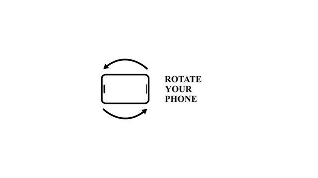 device rotate instruction animation with alpha channel. rotate your phone animation in 4k with transparent white background.